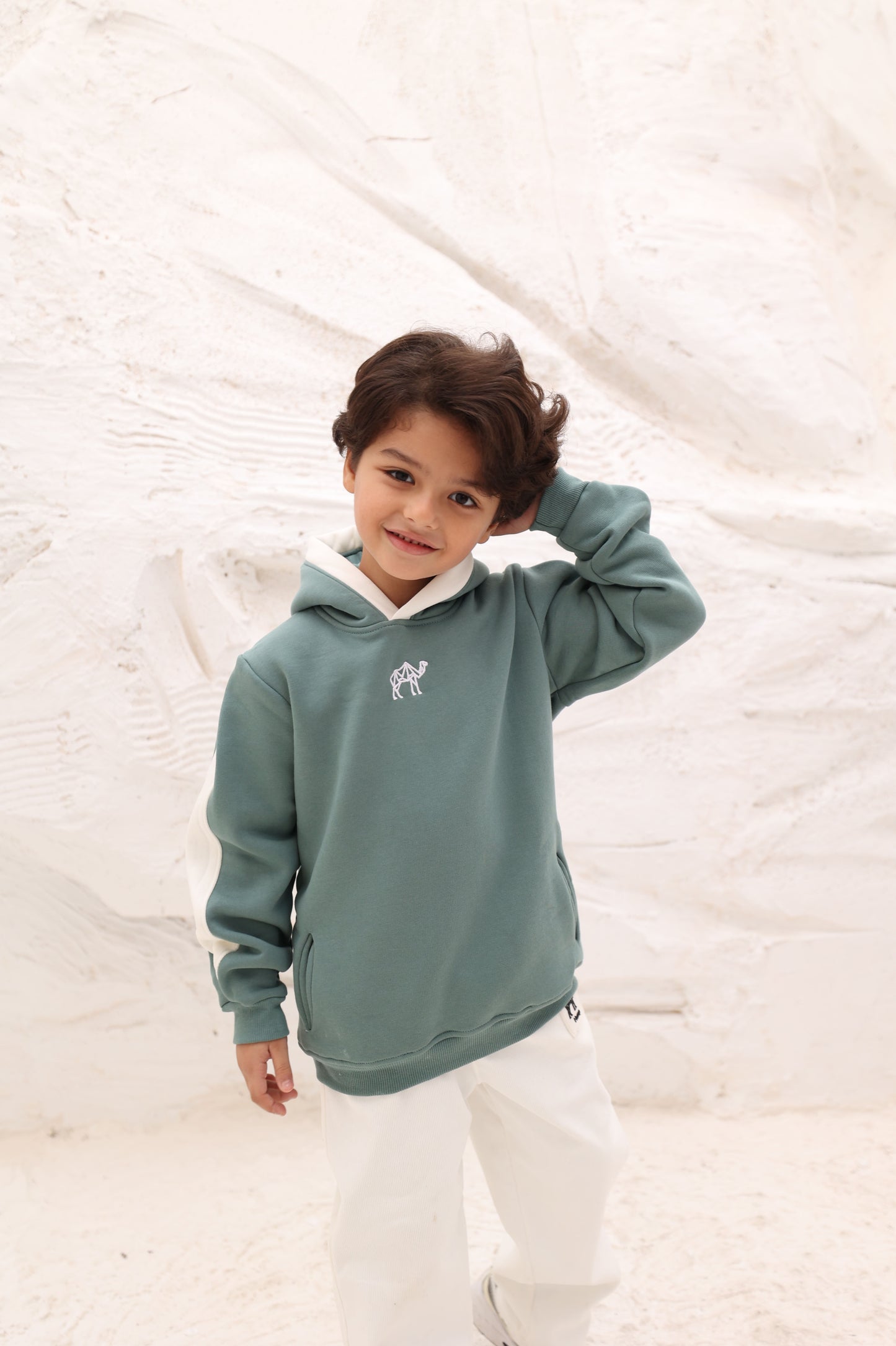 طقم للأطفال ( هودي نعناعي + بنطلون )