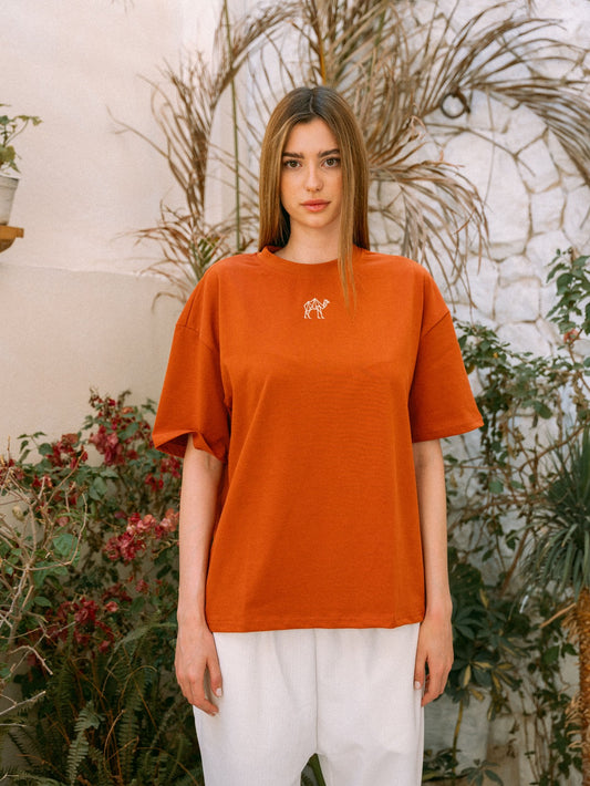 تيشرت برتقالي محروق