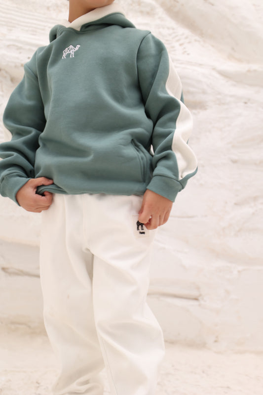 طقم للأطفال ( هودي نعناعي + بنطلون )